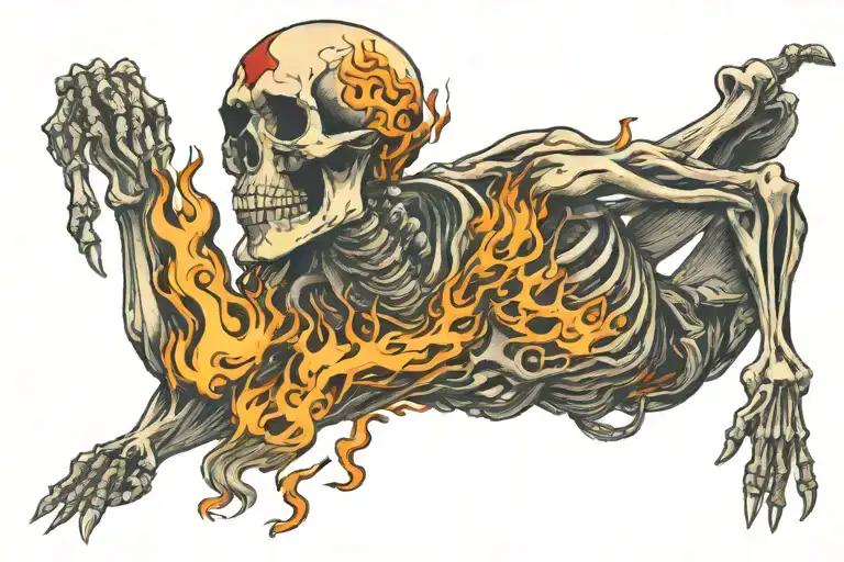 Skeleton Suffering Burning