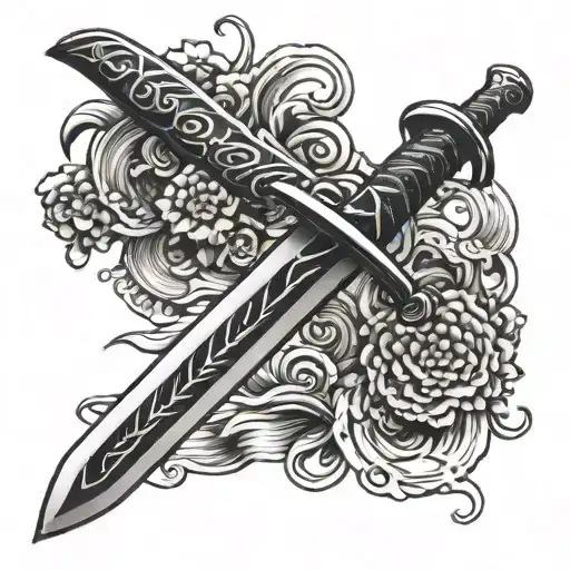 Sword Tattoo With Details Symbolizing