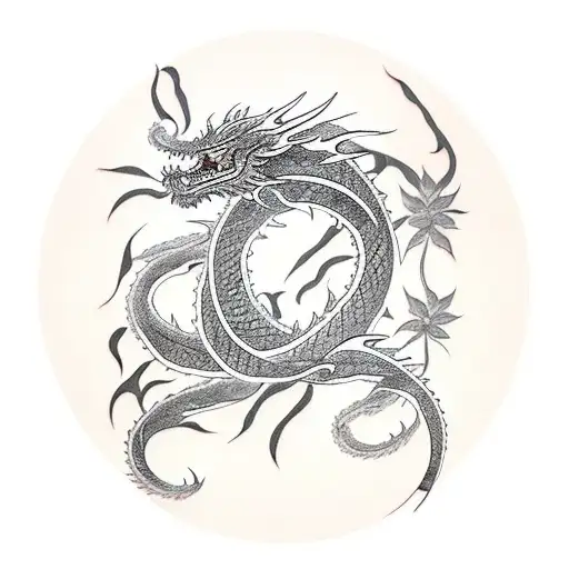 Fully Black Dragon With Clover Cover Up