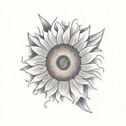 Half Sunflower And Half Butterfly