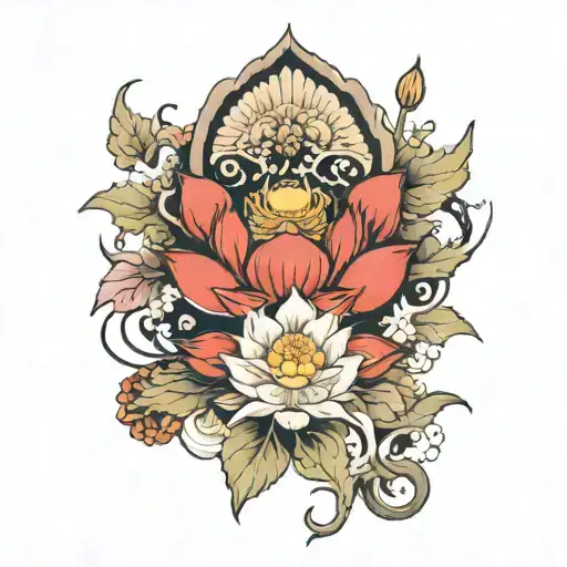 Lotus From Above With Hidden Demon