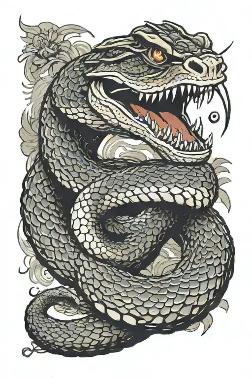 Aggressive Snake Wrapped Around My Hand Its Mouth Open Inside My Palm Ready To Attack