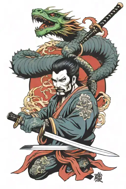 Katana With Japanese Dragon