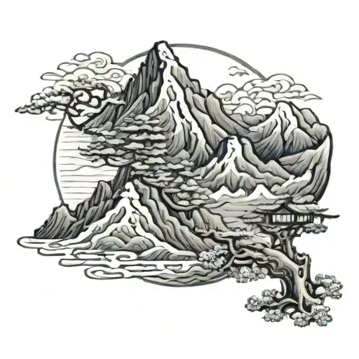 Mountain Peak Surrounded