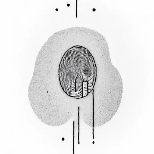 Minimalist Fingerprint Mixed With The Moon