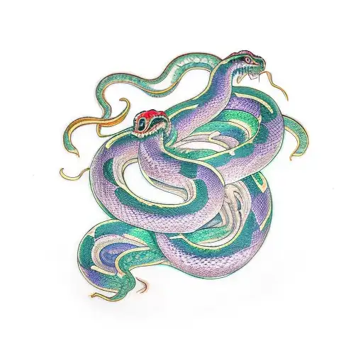 Snake Bitting A Demon