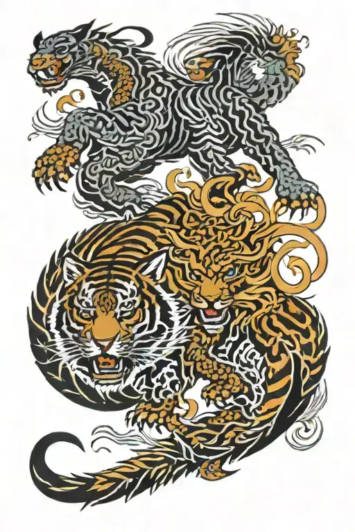 Tiger And Phoenix Rising