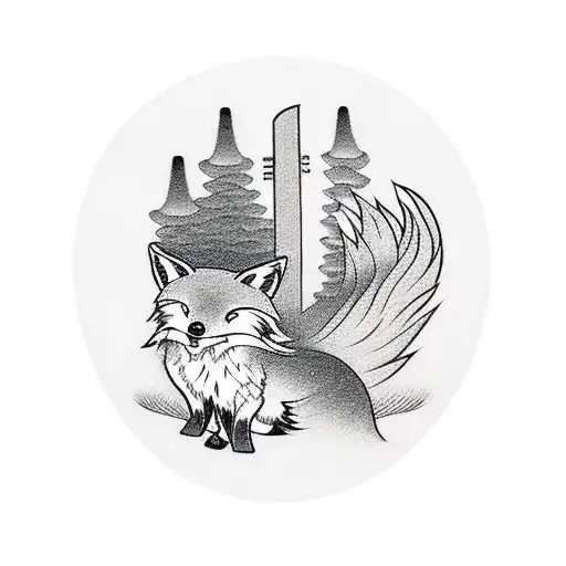 Fox With Japanese Torii