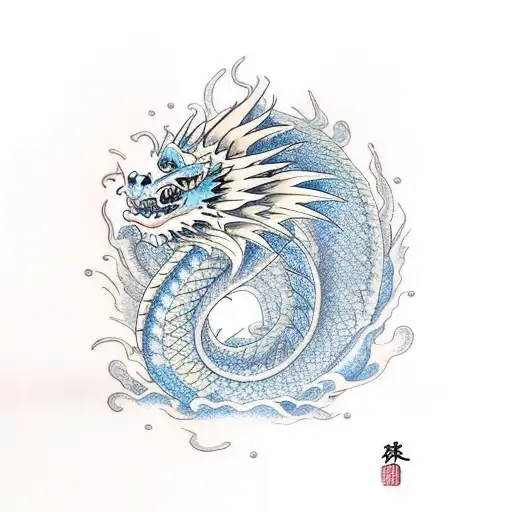 Dragon With Feminine Features And A Pearl In One Of Its Claws