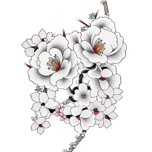 Tall Cherry Blossom Flower Vine