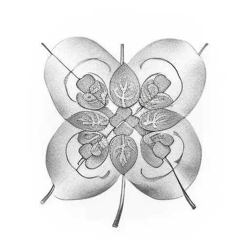 Coffee Cup With A Four Leaf Clover Inside