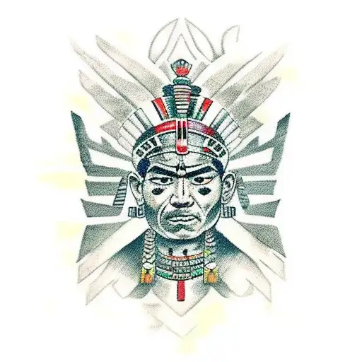 Aztec Warrior Mix With Egyptian Warrior Mythology