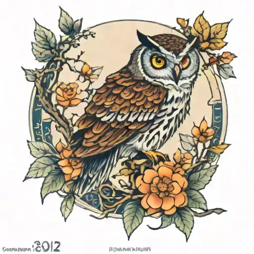 Owl Of Massona Compass Forest Scene