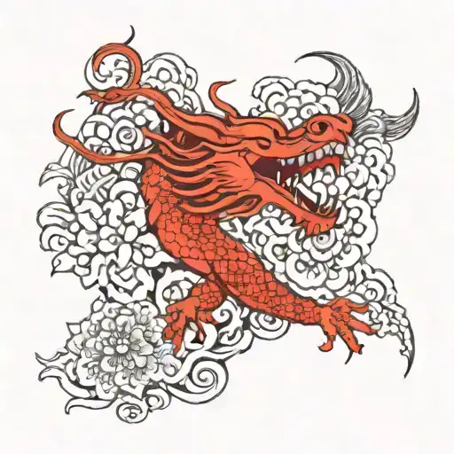 A Dragon With Passion Fruit Flower As Its Skin Skin