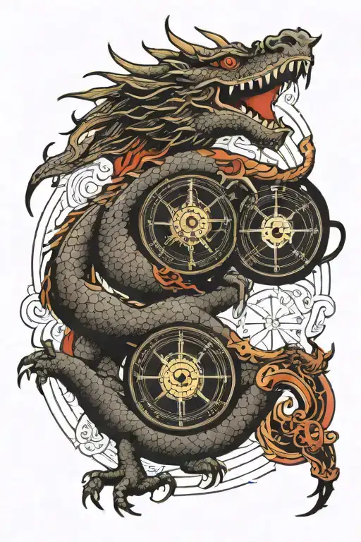 Dragon With Compass