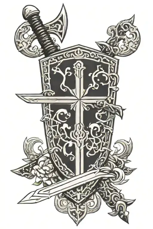 Viking War Sword Shield Cross Royalty