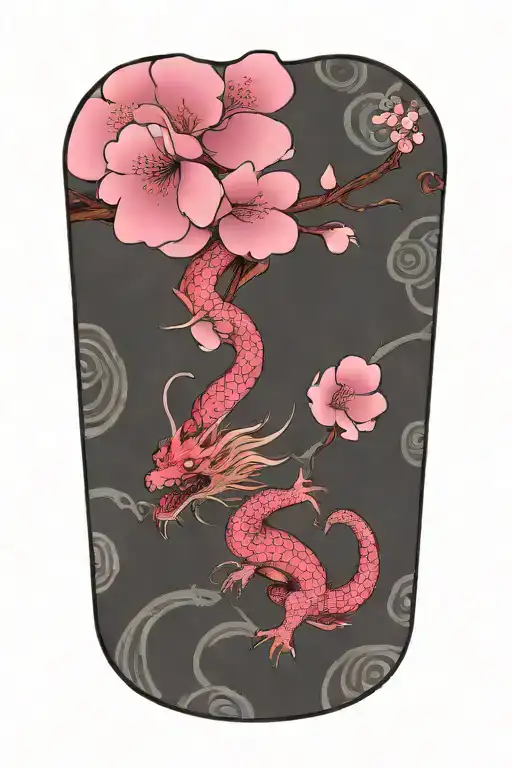 Japanese Cherry Blossom Dragon Wrapped