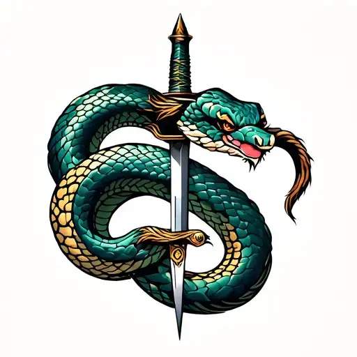 Dagger With A Snake Wrapped