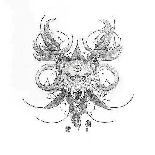 A Traditional Style Tattoo Of A Family Tree With Each Member Represented By A Different Animal