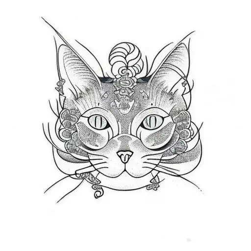 Cat Flower Minimalistic