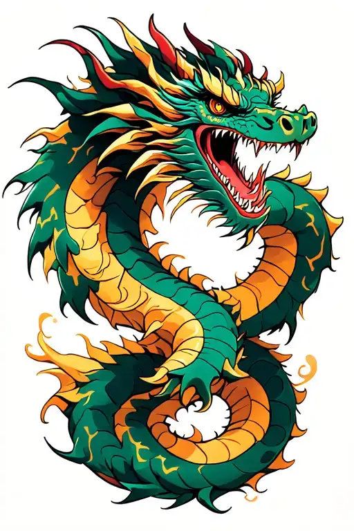 Dragon Wrapped Loosely Lightning Striking