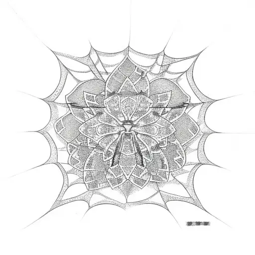 Spider Web With Cherry Blossoms