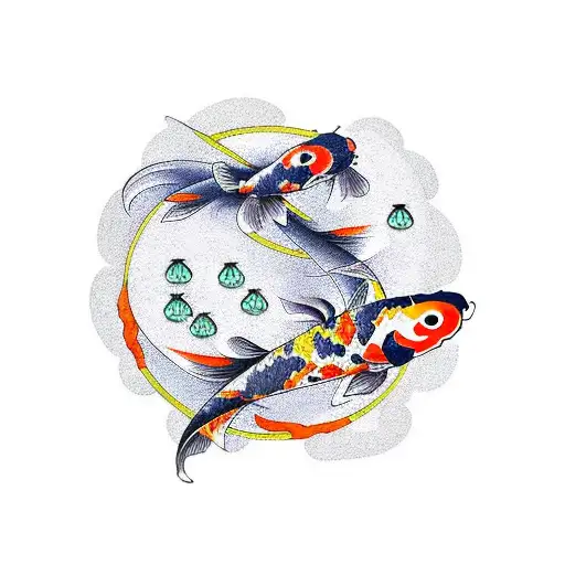 Koi Fish On A Memento Mori