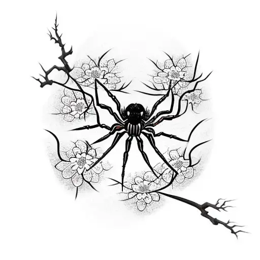 Spooky Spider Webs With Cherry Blossoms