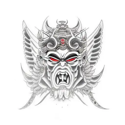 Angel Behind Oni Mask