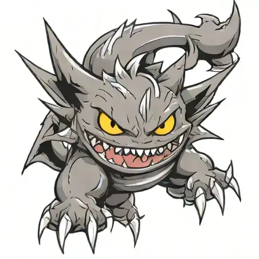 3 Pokemon Evolution Gengar Smokey Top To Bottom Thigh