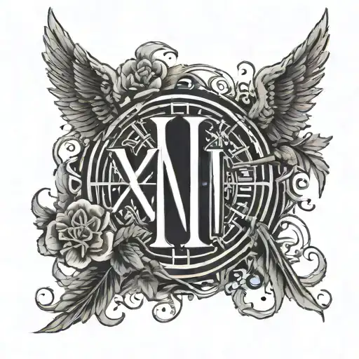 Roman Numerals Xivmmi With An Angel Halo
