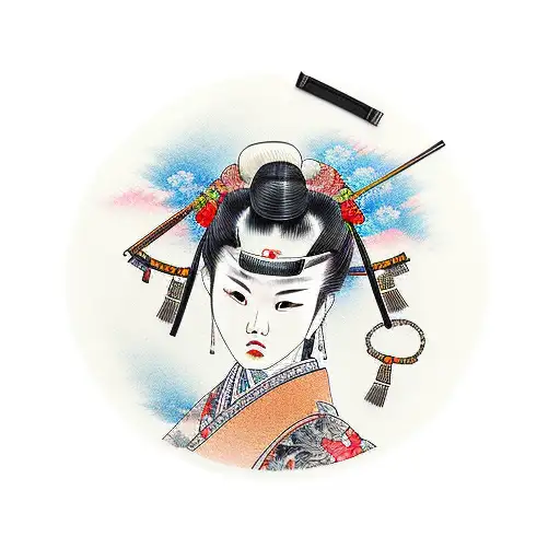 Japanese Woman Samurai Tattoo