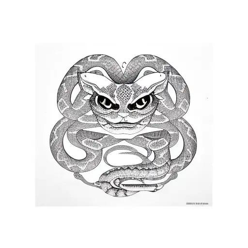 Snake Cat Tattoo