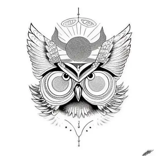 Owl Hunting With Open Wings