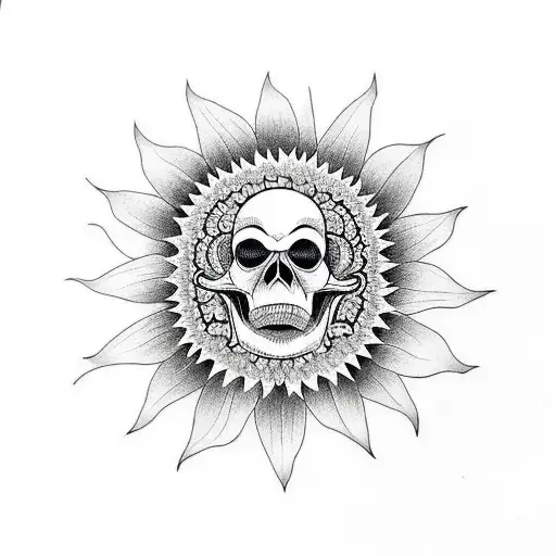 Sunflower Skull