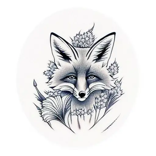 Fox With Cornflowers