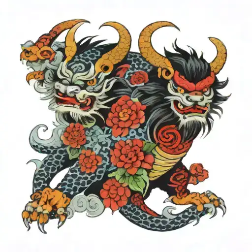 Two Shishi Male And Female