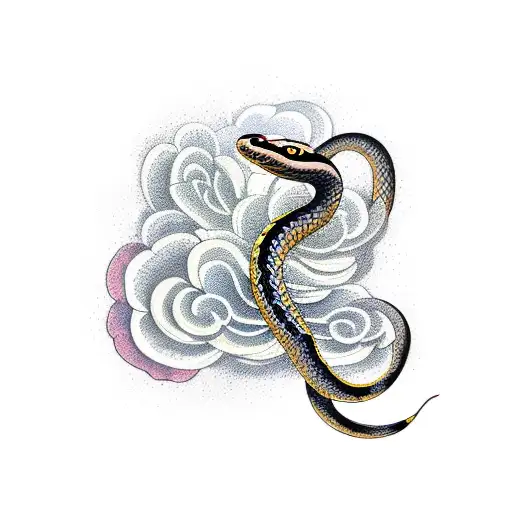 Snake With Chery Blossum