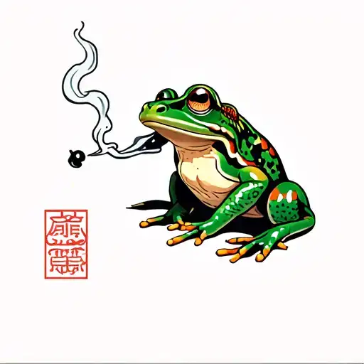 Japanese Frog Smoking