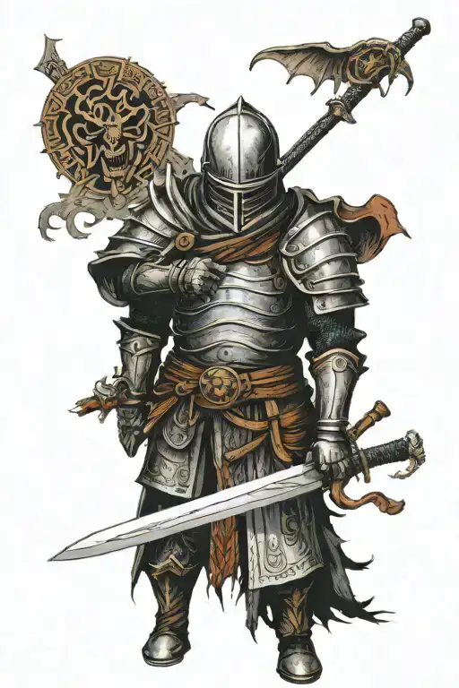 Dark Souls Knight Holding A Sword