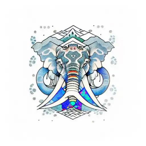 3 Peak Mountain With Opal Elephant