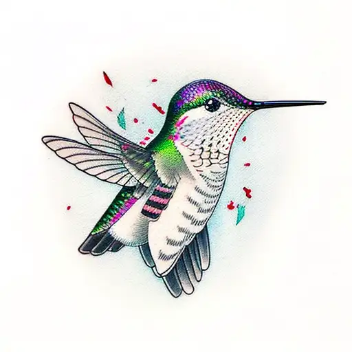 Hummingbird With Red