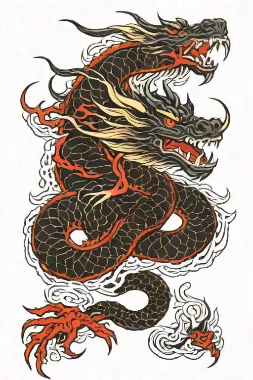 Black And White Dragon