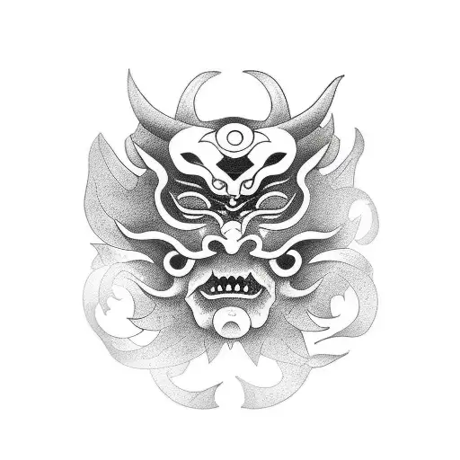 Wise Demon Mask With Plants