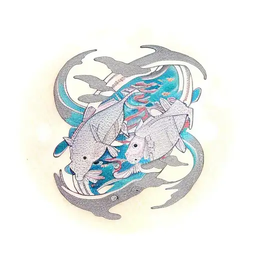 Pisces Between To Separate Lotus