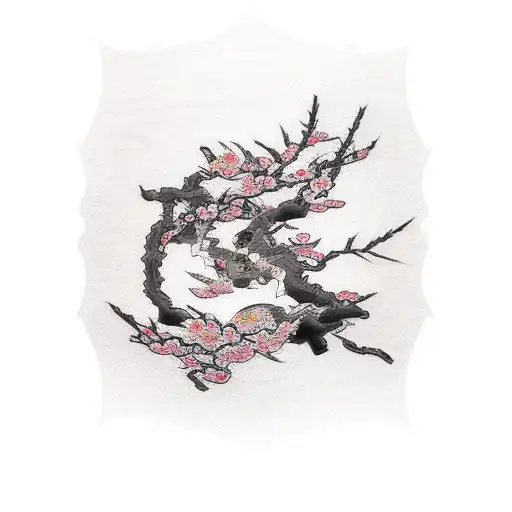 Oni Under Cherry Blossom Tree