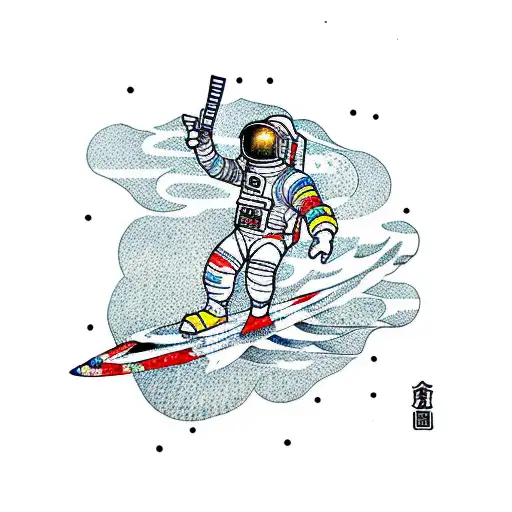 Astronaut Surfing Through A Galaxy
