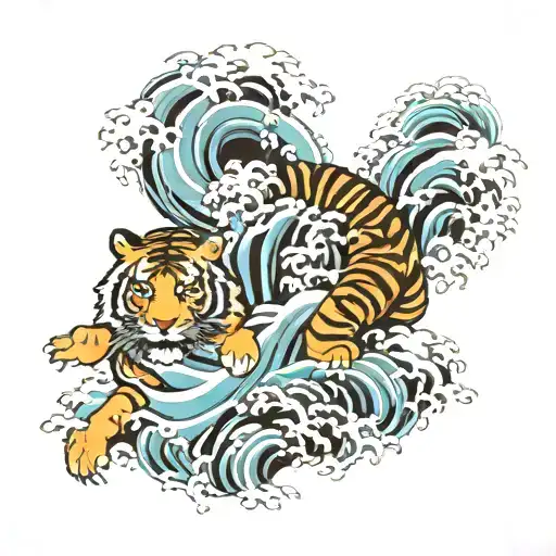 Wave And Tiger