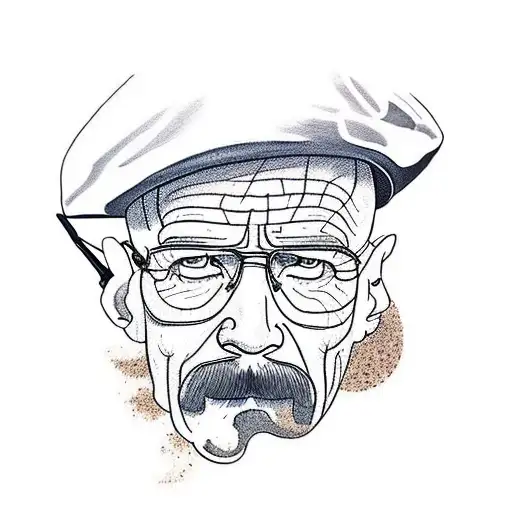 A Portrait Of Walter White With His Iconic Heisenberg Hat