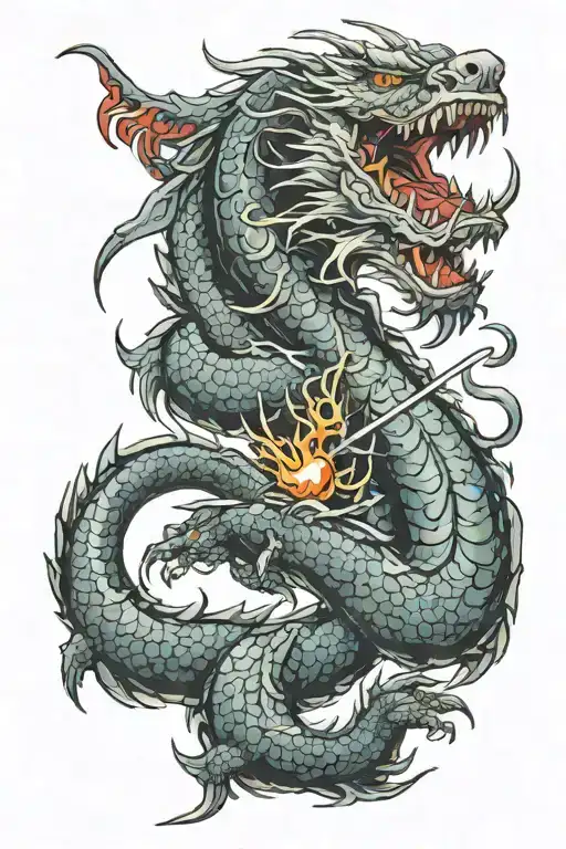 Dragon Turning Into Daggers